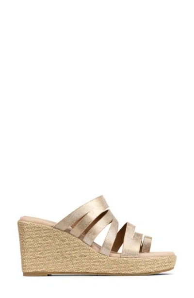 Donald Pliner Annamaria Platform Wedge Slide Sandal In Brown