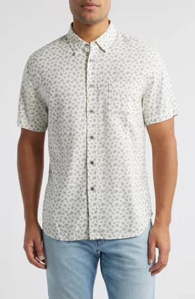 Rails Carson Short Sleeve Stretch Linen Blend Button-up Shirt In White