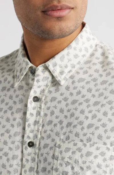 Rails Carson Short Sleeve Stretch Linen Blend Button-up Shirt In White
