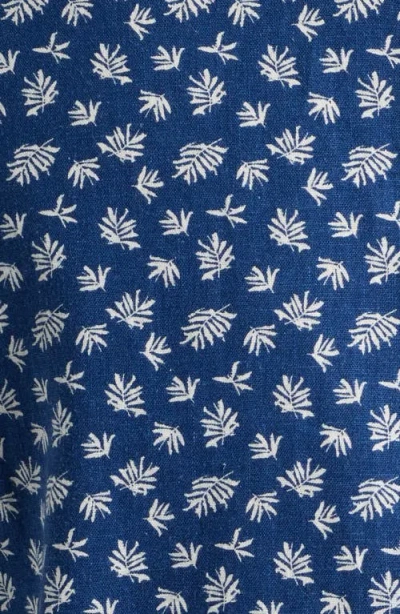 Rails Carson Short Sleeve Stretch Linen Blend Button-up Shirt In Blue