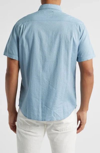 Rails Carson Short Sleeve Stretch Linen Blend Button-up Shirt In Orange