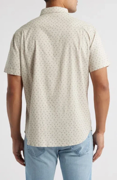 Rails Carson Short Sleeve Stretch Linen Blend Button-up Shirt In Gray