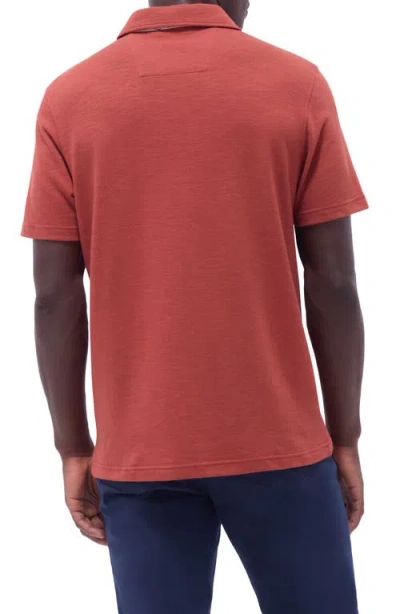 Bugatchi Quarter Zip Polo In Red
