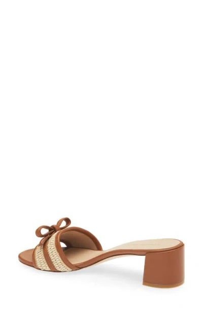 Stuart Weitzman Felicity Block Heel Slide 50 Sandal In Brown