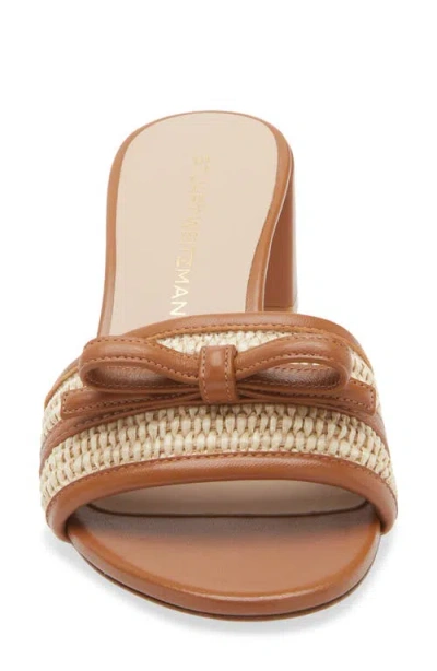 Stuart Weitzman Felicity Block Heel Slide 50 Sandal In Brown