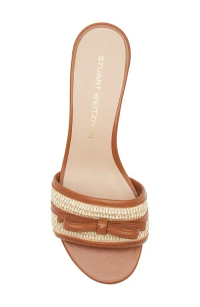 Stuart Weitzman Felicity Block Heel Slide 50 Sandal In Brown