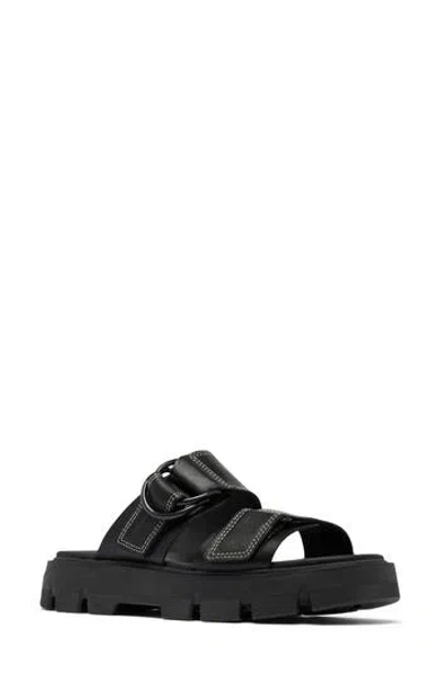 Sorel Rein Cb Platform Slide Sandal In Black