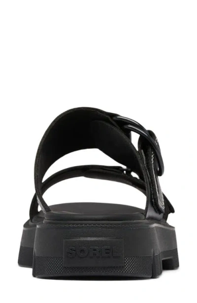 Sorel Rein Cb Platform Slide Sandal In Black