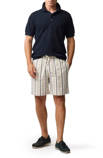 Rodd & Gunn Wingfield Textured Stripe Pull On Shorts In Neutral