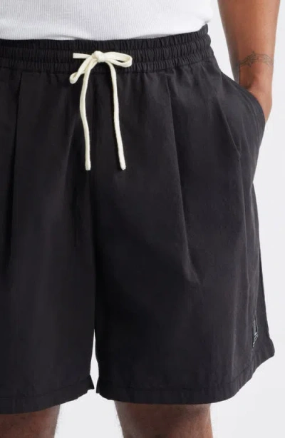 Standard Issue Camp Pleated Shorts In Black