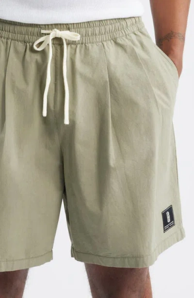Standard Issue Camp Pleated Shorts In Gray