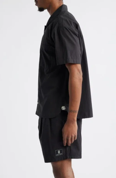 Standard Issue Relaxed Fit Camp Shirt In Black