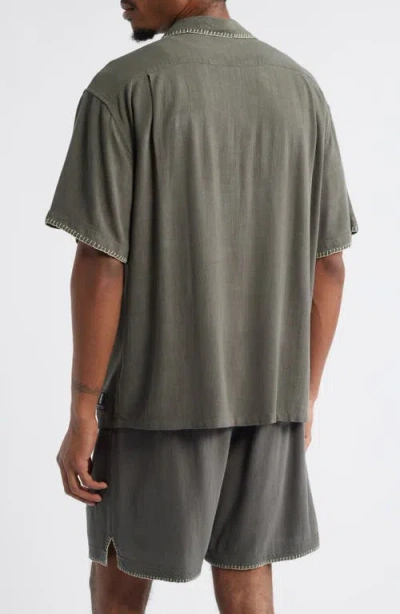 Standard Issue California Blanket Stitch Oversize Polo In Green