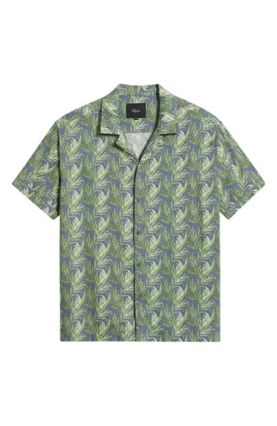 Rails Atlas Seaweed Print Linen Blend Camp Shirt In Multi