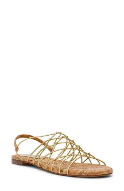 Steve Madden Libra Libr02s1 Flat Womens Gold Slip On Strappy Sandals Zap585 In Gold