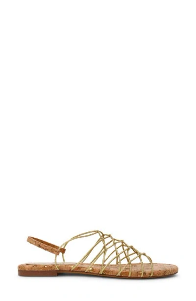 Steve Madden Libra Libr02s1 Flat Womens Gold Slip On Strappy Sandals Zap585 In Gold