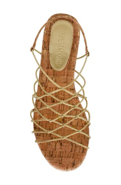 Steve Madden Libra Libr02s1 Flat Womens Gold Slip On Strappy Sandals Zap585 In Gold