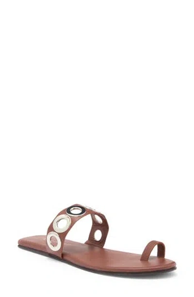 Jeffrey Campbell Riveted Slide Sandal In Brown