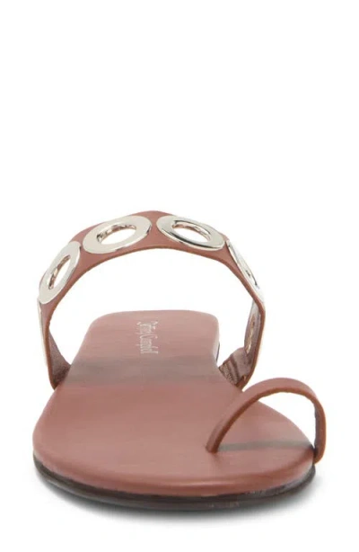 Jeffrey Campbell Riveted Slide Sandal In Brown