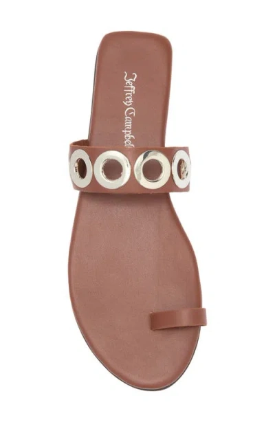 Jeffrey Campbell Riveted Slide Sandal In Brown