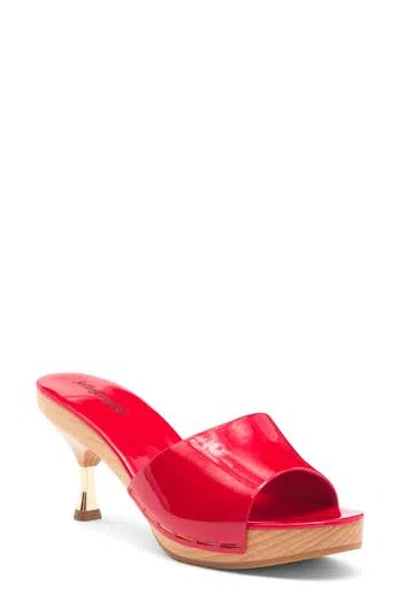 Jeffrey Campbell Cammie Platform Slide Sandal In Red