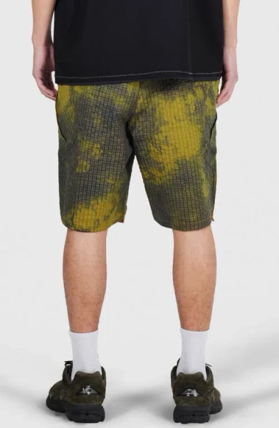 Pleasures Oval Tactical Cargo Shorts In Yellow