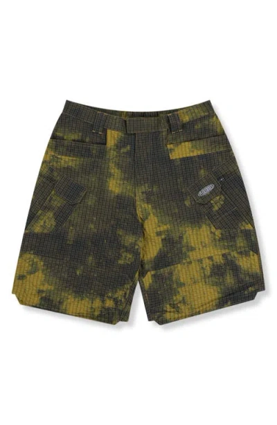 Pleasures Oval Tactical Cargo Shorts In Yellow