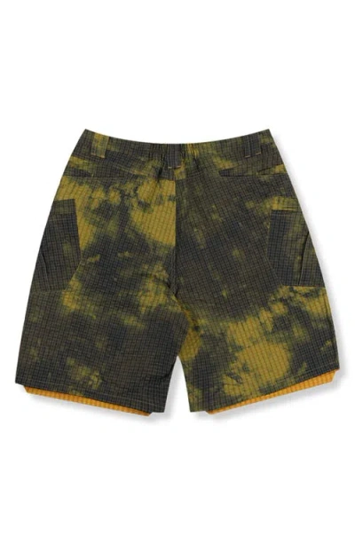 Pleasures Oval Tactical Cargo Shorts In Yellow
