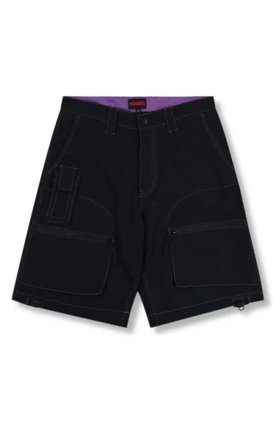 Pleasures Raider Cargo Shorts In Black