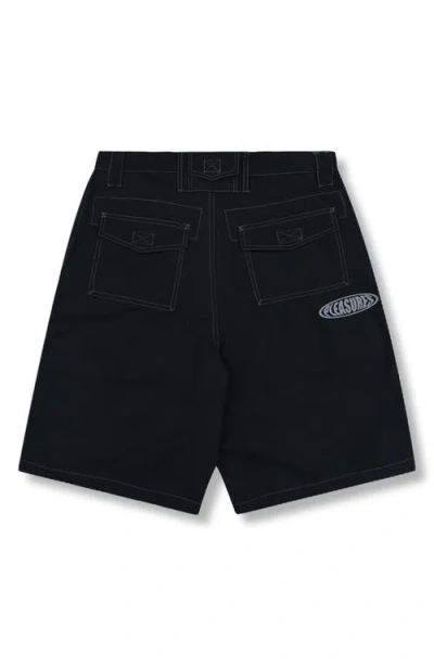 Pleasures Raider Cargo Shorts In Black