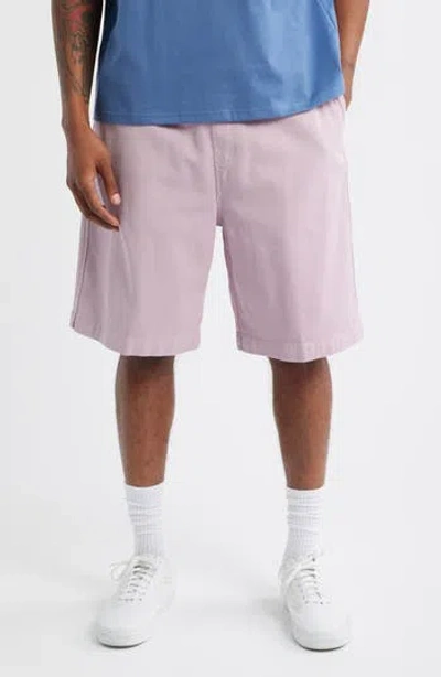 Carhartt Work In Progress Floyde Lyocell & Cotton Twill Drawstring Shorts In Pink