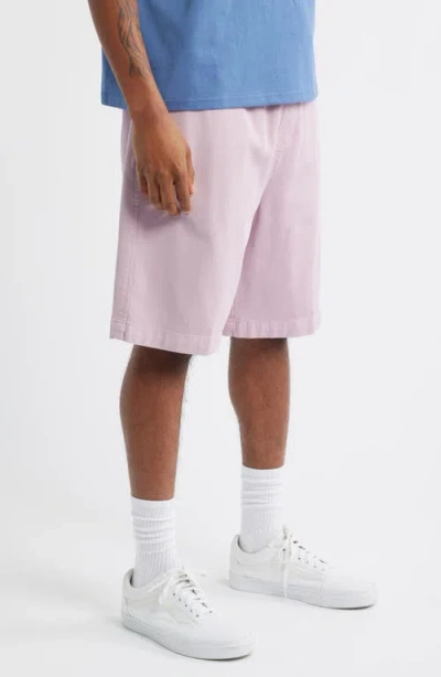 Carhartt Work In Progress Floyde Lyocell & Cotton Twill Drawstring Shorts In Pink