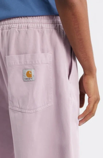 Carhartt Work In Progress Floyde Lyocell & Cotton Twill Drawstring Shorts In Pink