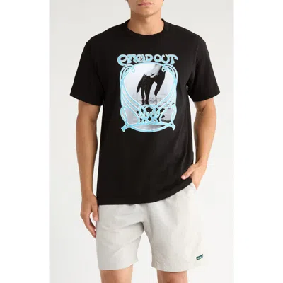 Afield Out Descend Cotton Graphic T-shirt In Black