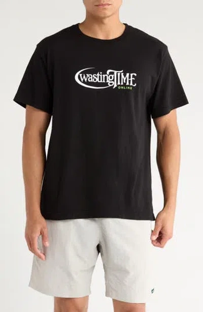 Afield Out Online Cotton Graphic T-shirt In Black