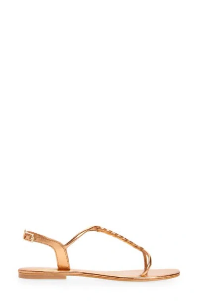 Jeffrey Campbell Roped In Flat Sandal In Gold