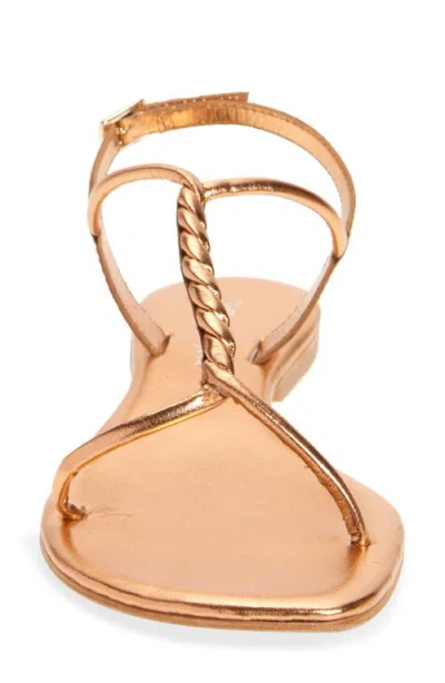 Jeffrey Campbell Roped In Flat Sandal In Gold