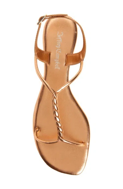 Jeffrey Campbell Roped In Flat Sandal In Gold