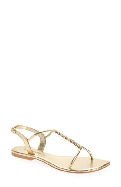 Jeffrey Campbell Roped In Flat Sandal In Gold