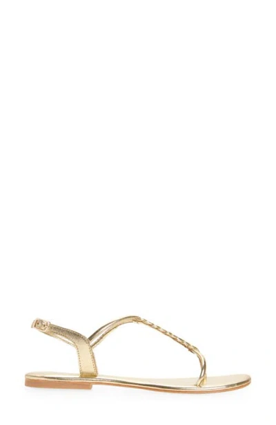 Jeffrey Campbell Roped In Flat Sandal In Gold