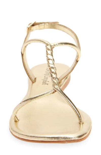 Jeffrey Campbell Roped In Flat Sandal In Gold
