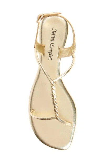 Jeffrey Campbell Roped In Flat Sandal In Gold