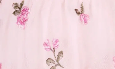 Zunie Embroidered Puff Sleeve Party Dress In Pink