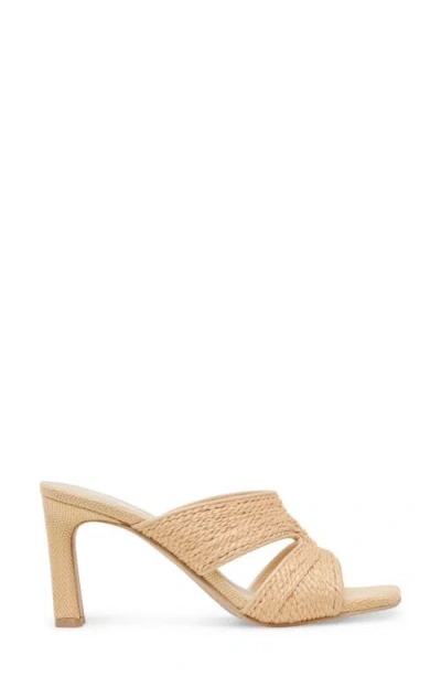Dolce Vita Gitel Wide Heels Lt Natural Raffia In Brown