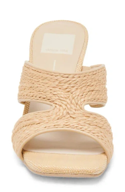Dolce Vita Gitel Wide Heels Lt Natural Raffia In Brown