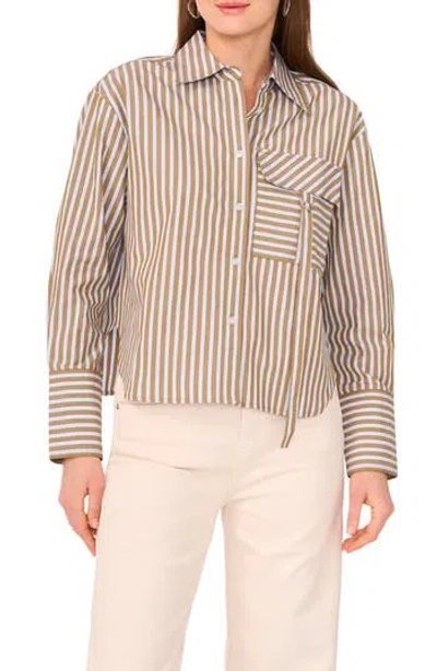 Parker The Vicki Long Sleeve Button Front Top In Brown