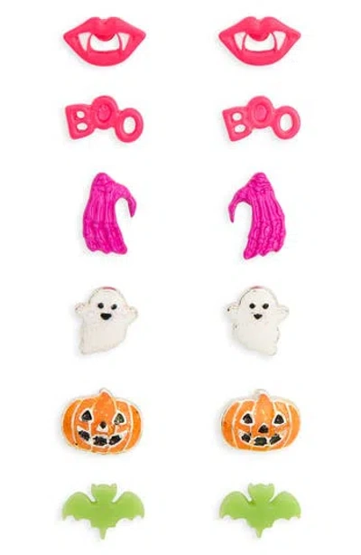 Leith Set Of 6 Boo Stud Earrings In Multi