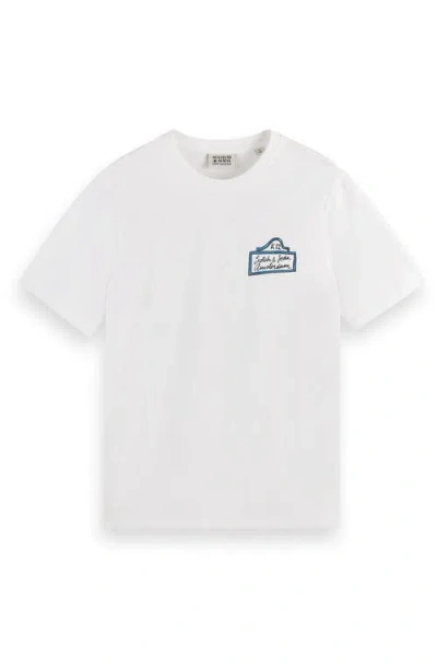 Scotch & Soda Crewneck Graphic T-shirt In Neutral