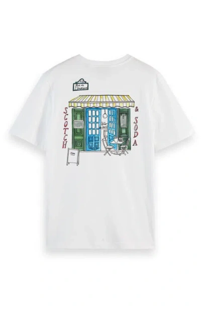 Scotch & Soda Crewneck Graphic T-shirt In Neutral