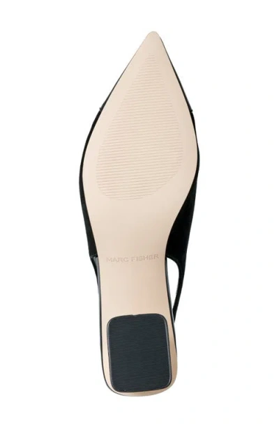 Marc Fisher Mirrored Block Heel Slingback Pump In Black